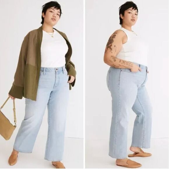 NEW Madewell‎ Plus Perfect Vintage Wide-Leg Crop Jean in Edmunds Wash, 28W - Picture 2 of 16